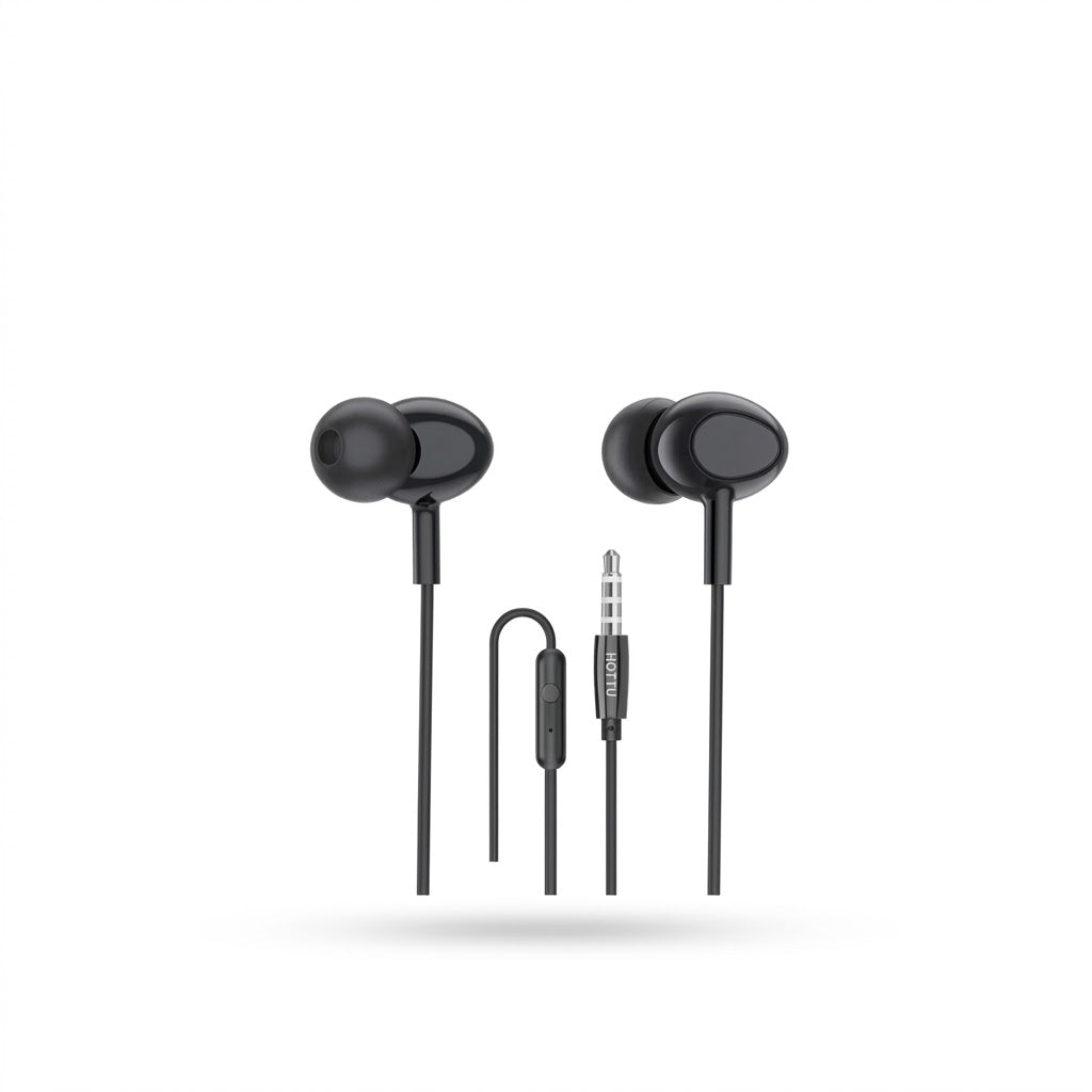 HOTTU HF01 Hi-Fi Stereo Earphones with Mic - 3.5mm Wired Headphones for Clear Calls