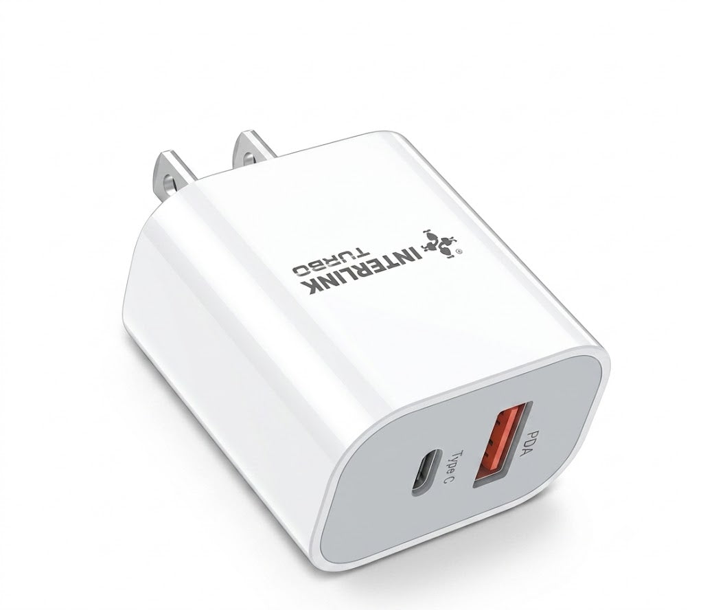 Interlink Turbo 15W Dual Port Fast Adapter(OPPO, Xiaomi Redmi, and Apple iPhone)