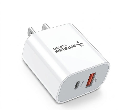 Interlink Turbo 15W Dual Port Fast Adapter(OPPO, Xiaomi Redmi, and Apple iPhone)