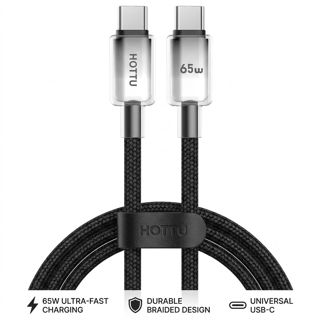 HOTTU CTC13 65W PD Fast Charging Cable – USB-C to USB-C Silicone Wire
