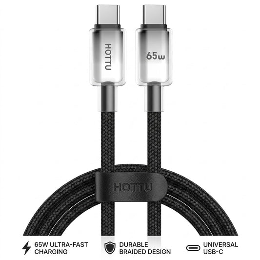 HOTTU CTC13 65W PD Fast Charging Cable – USB-C to USB-C Silicone Wire