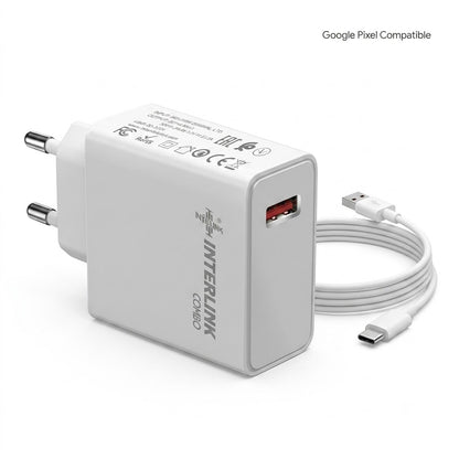 Interlink Combo 22.5W Universal Fast Adapter (Samsung, Vivo, Oppo, Xiaomi, and Huawei).
