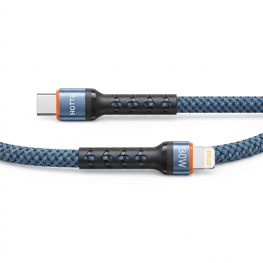 HOTTU CTL08 30W PD Fast Charging Cable – USB-C to Lightning Braided Cable